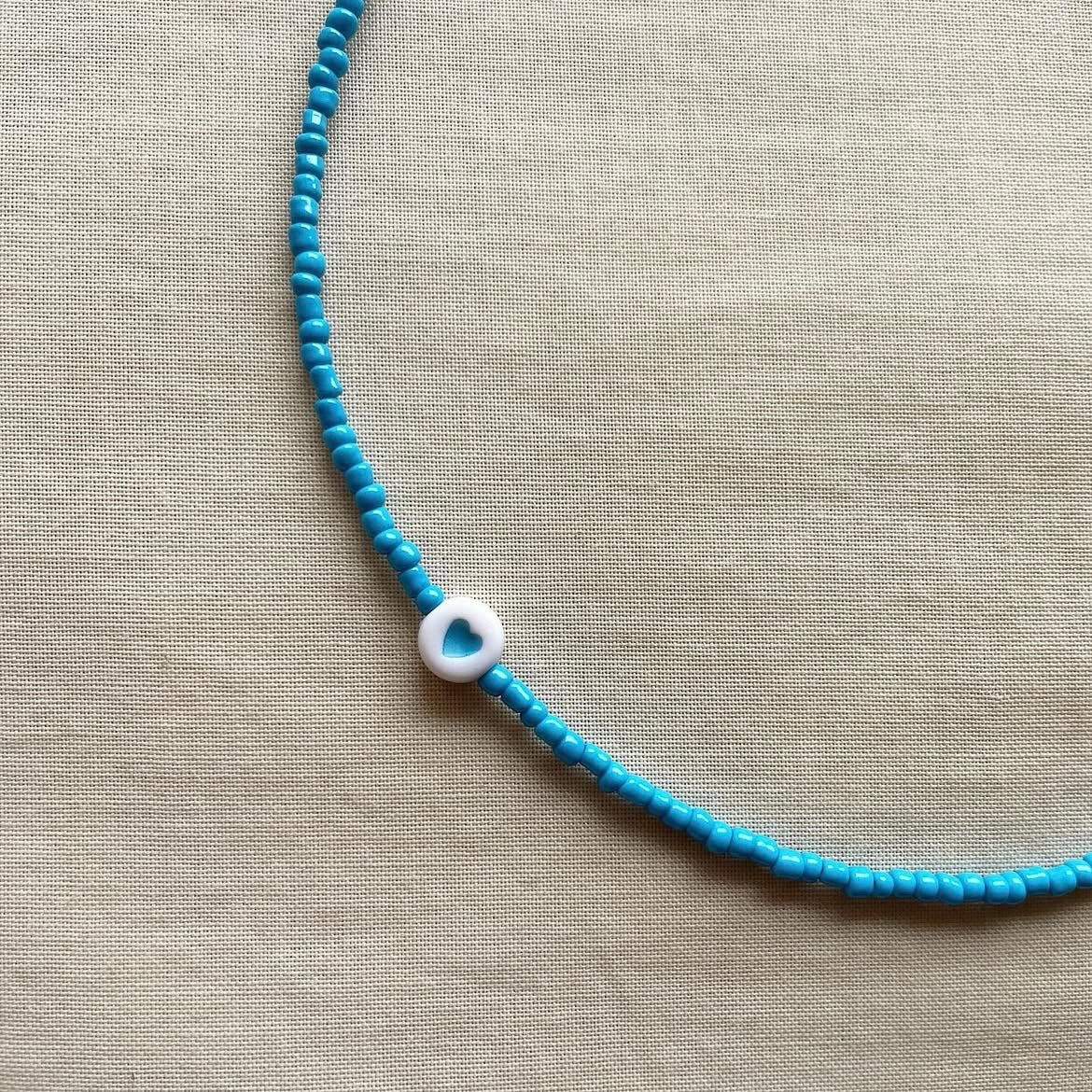 Blue heart 🩵 beaded choker ✨