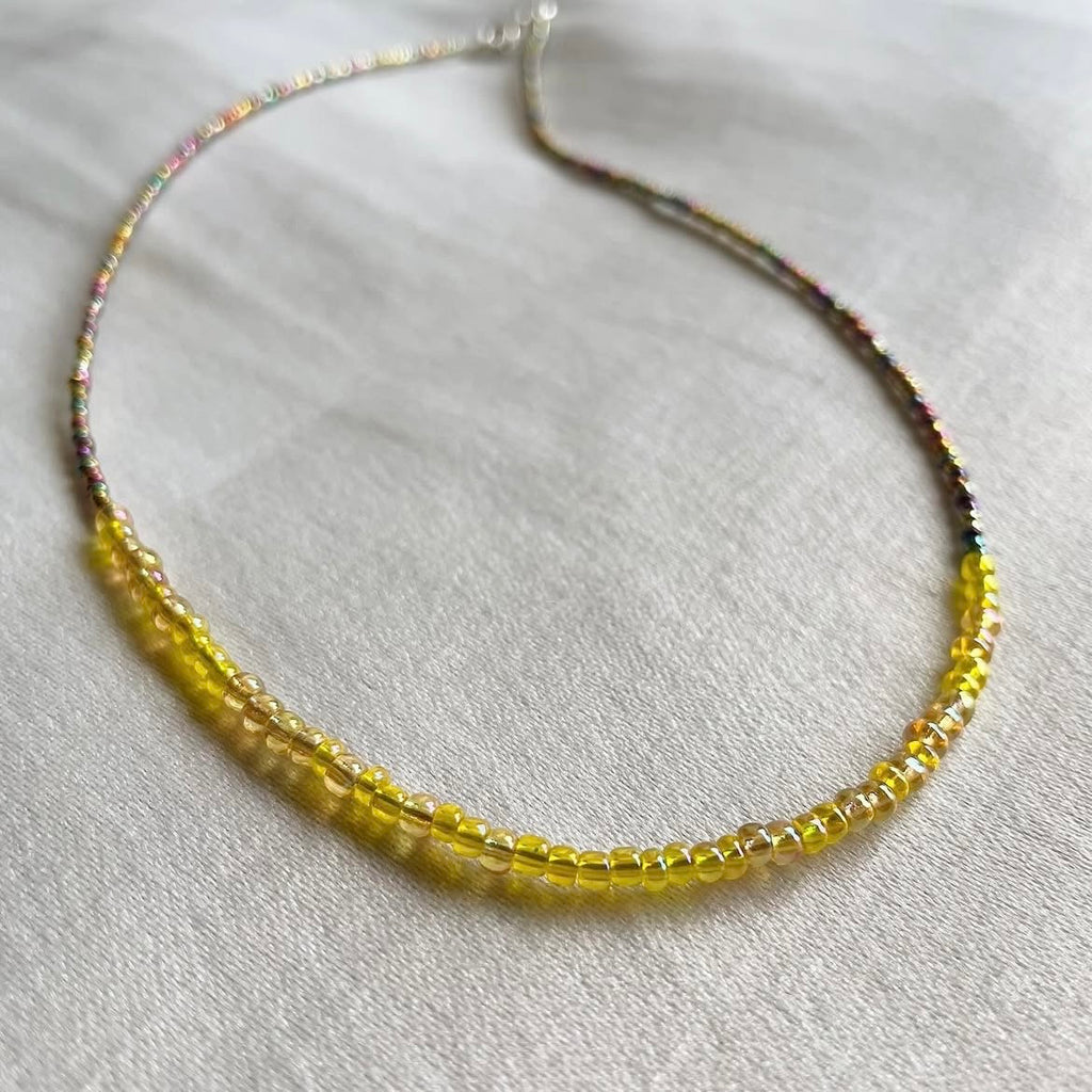 Multicoloured lemon beaded necklace ✨