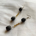 Black and gold beaded earrings ✨