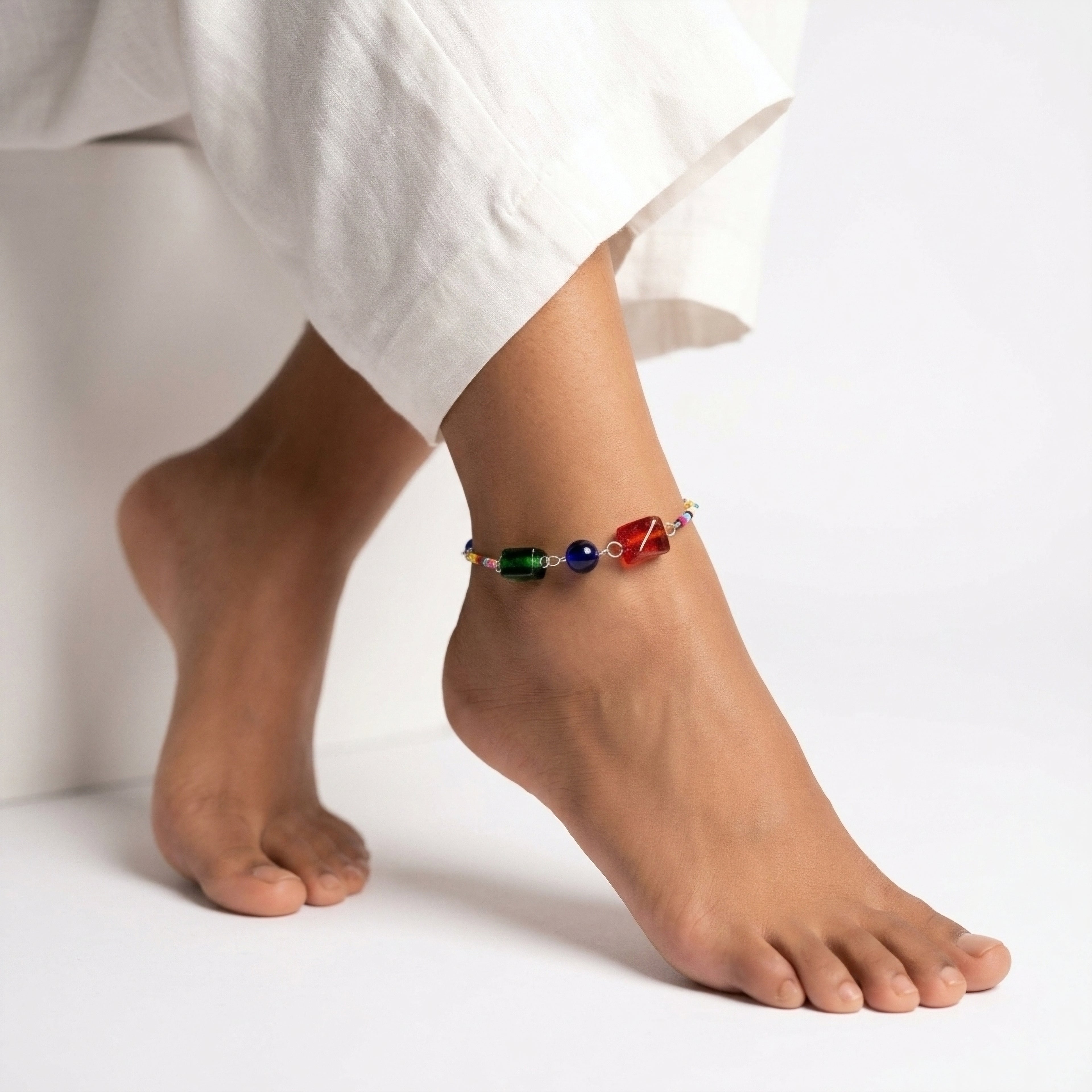 Mixed stones beaded anklet ✨