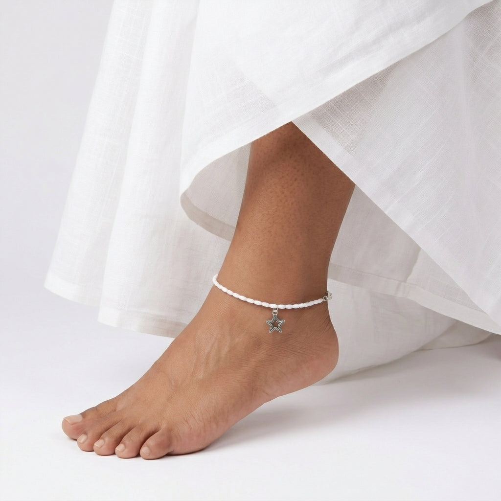 Rice ⭐ beaded anklet ✨