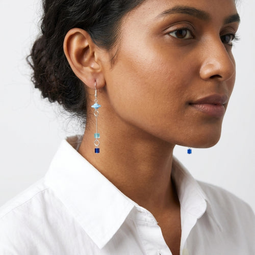 Blue tones beaded earrings ✨