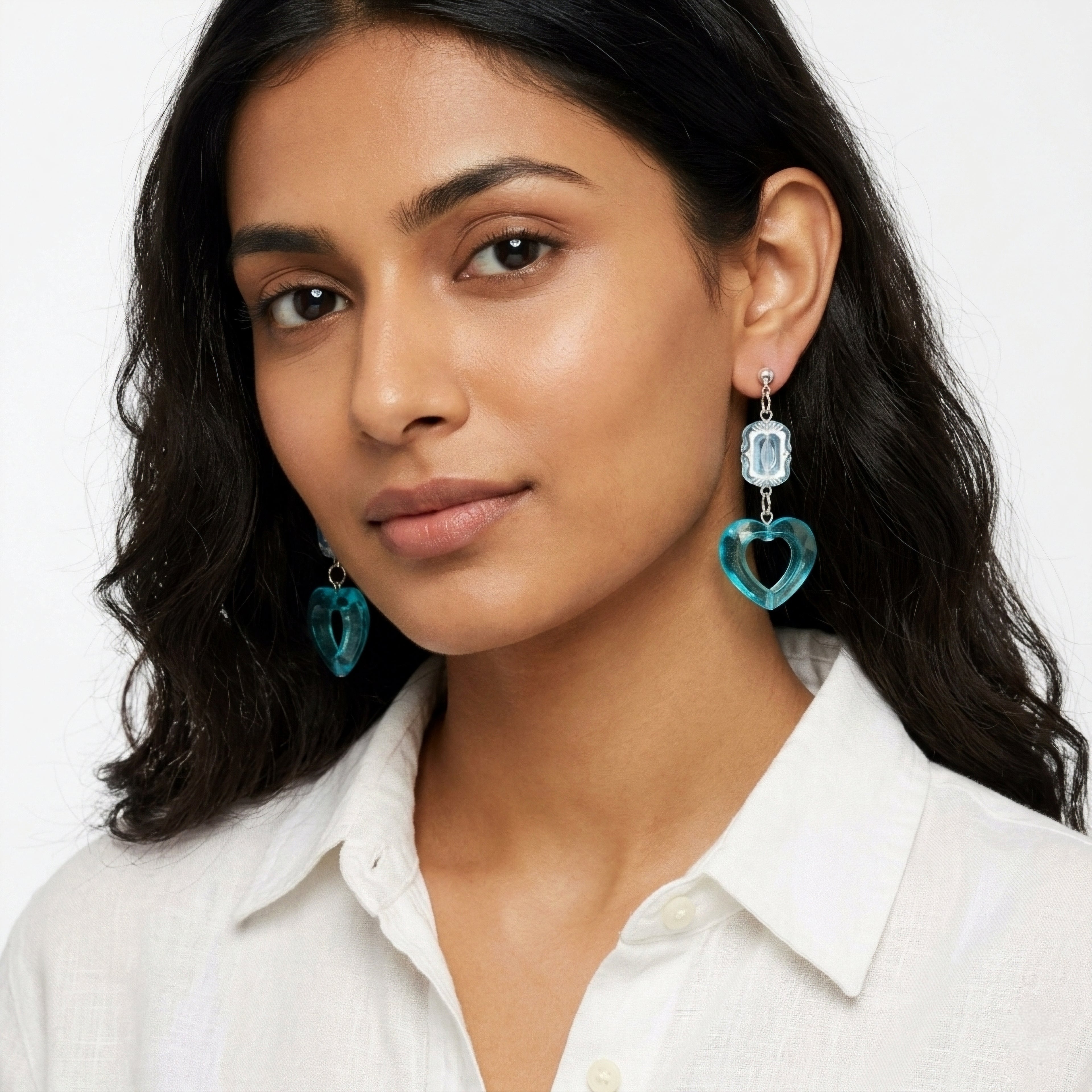 Blue heart 🩵 beaded earrings ✨