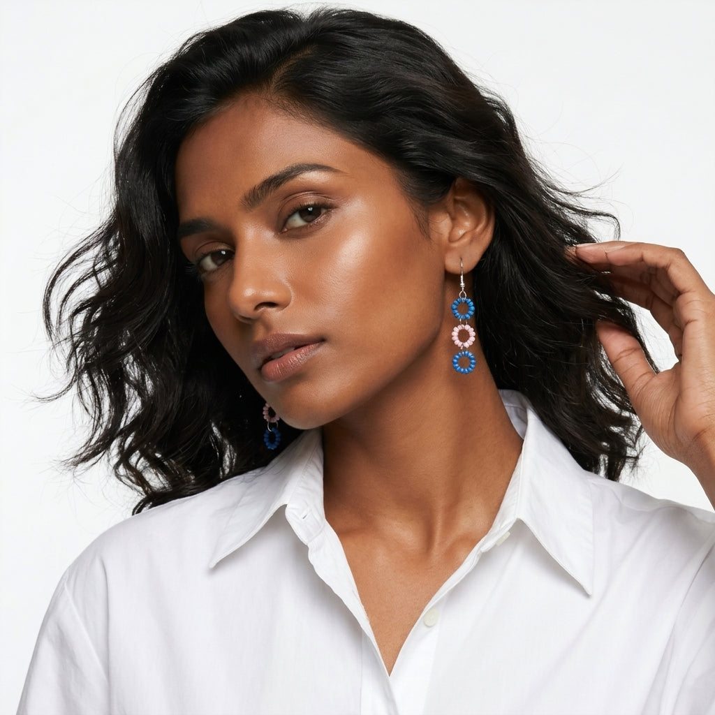 Blueberry & peach earrings ✨