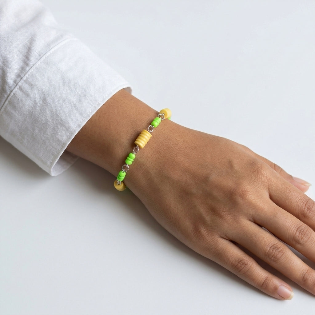 Lime and lemon beaded bracelet ✨