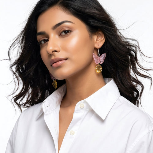 Butterfly + petal 02 earrings ✨