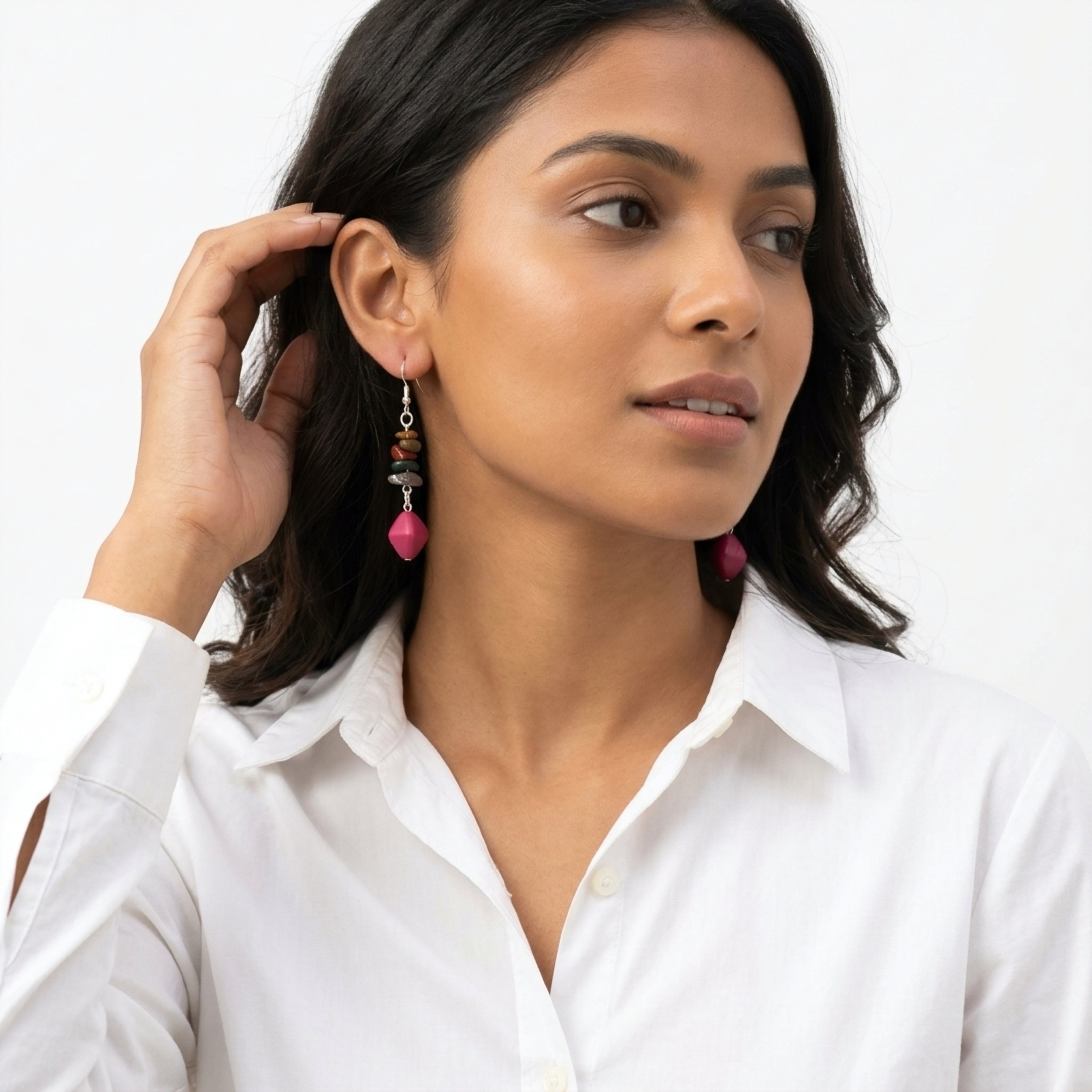 Earthy and ♦️ beaded earrings ✨