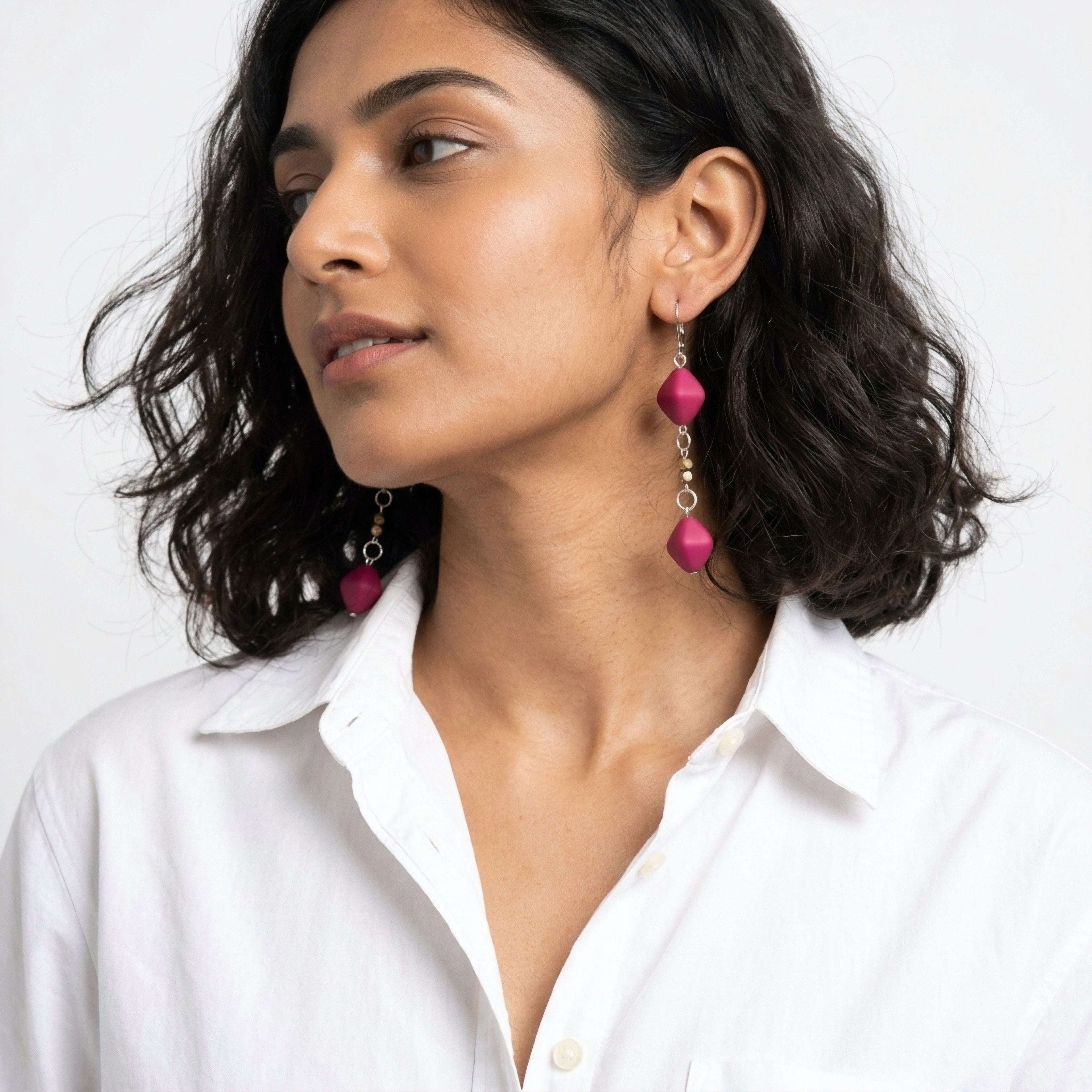 Double ♦️ beaded earrings ✨