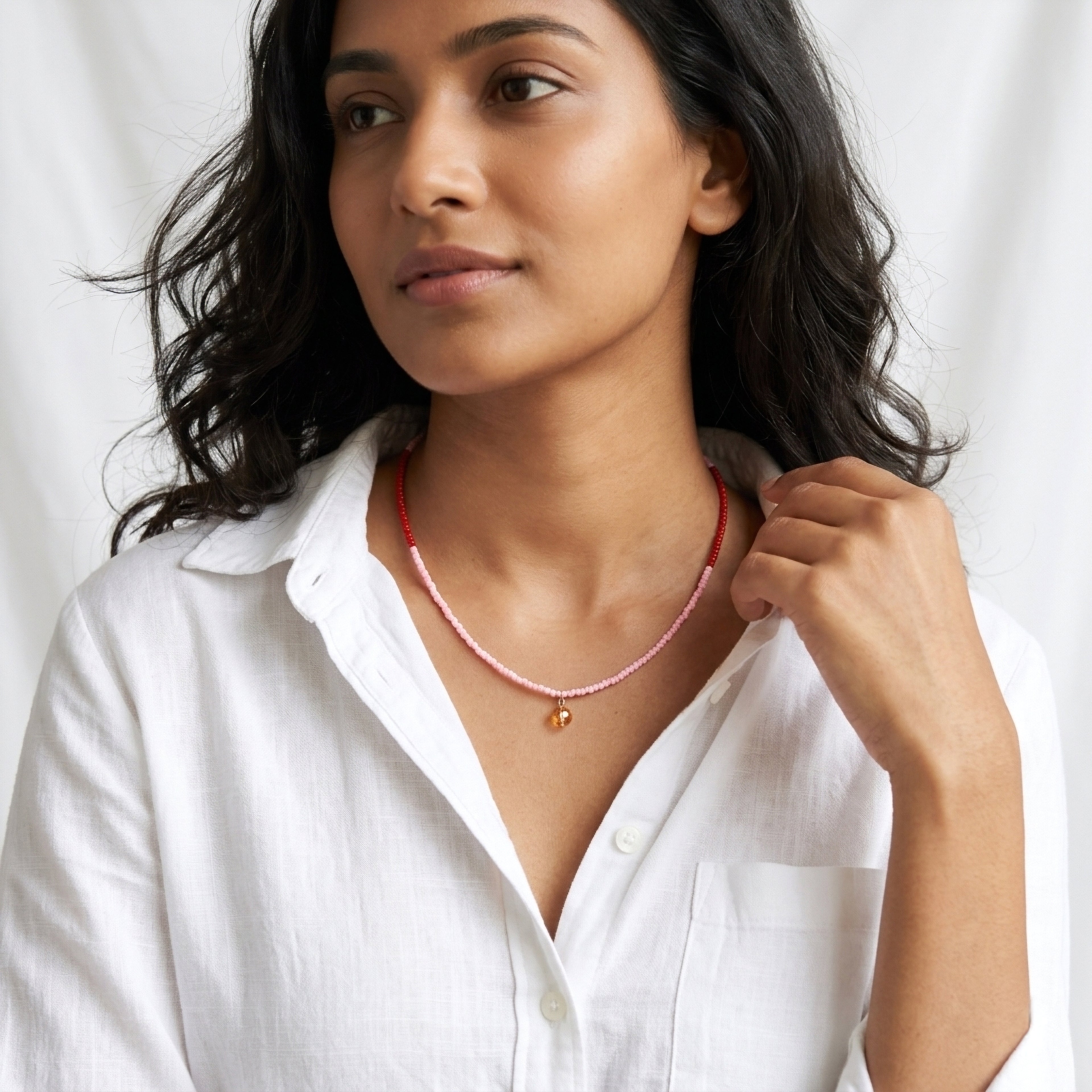 Strawberry beaded necklace ✨