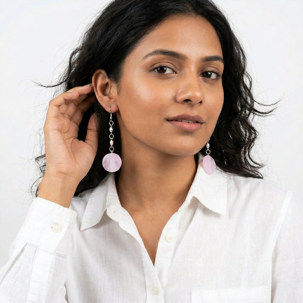 Rose petal longline earrings ✨