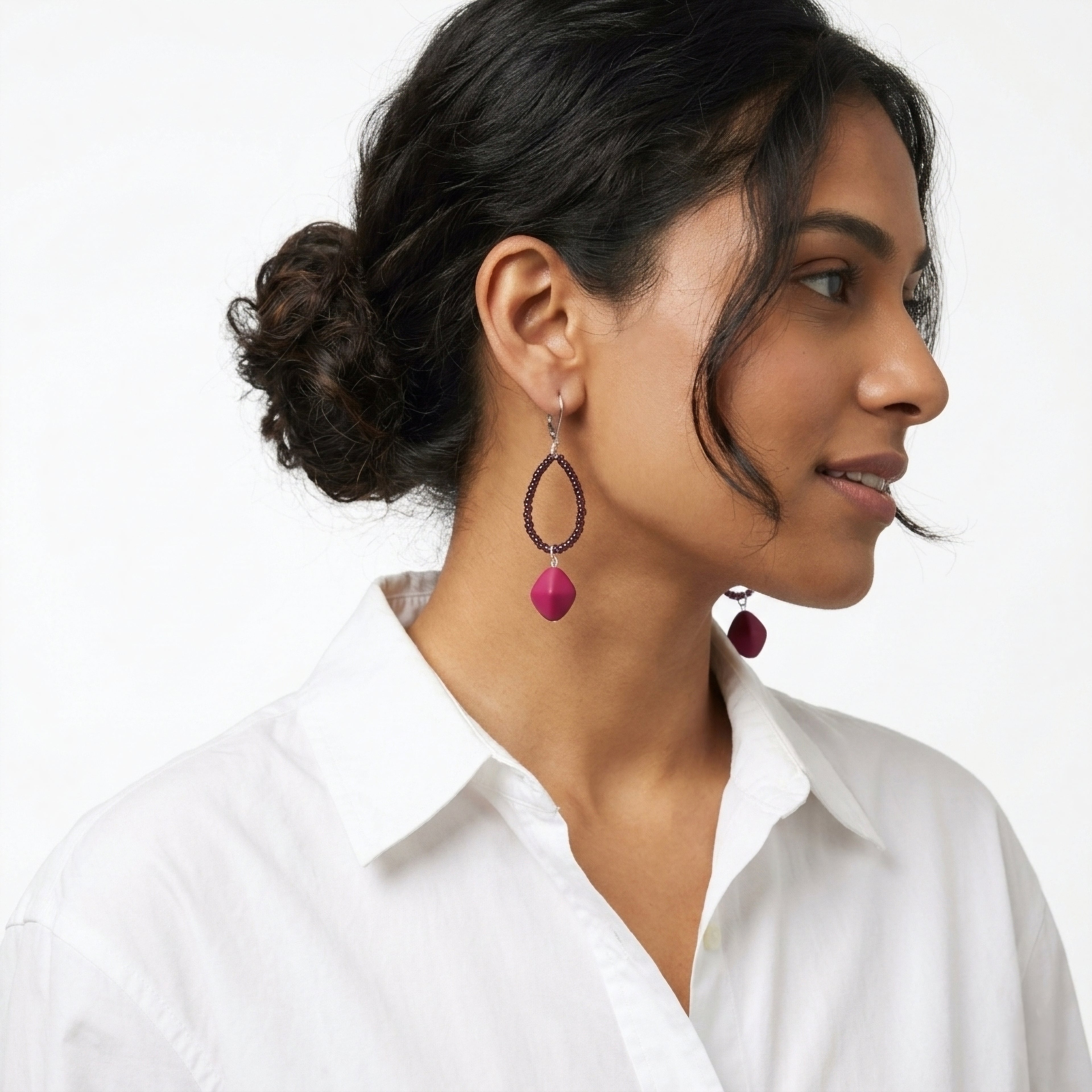Deep purple ♦️ beaded earrings ✨