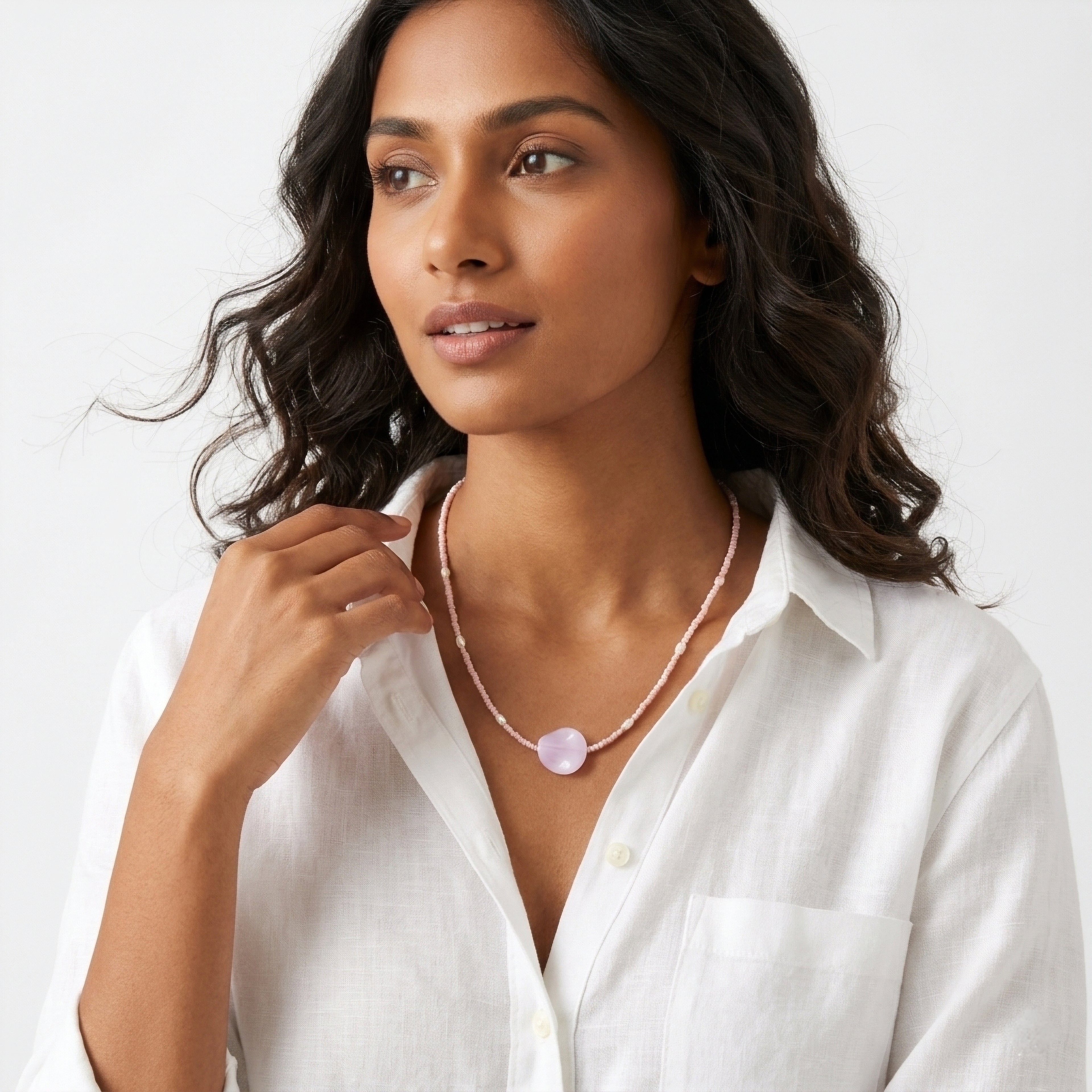 Rose petal pendant necklace ✨