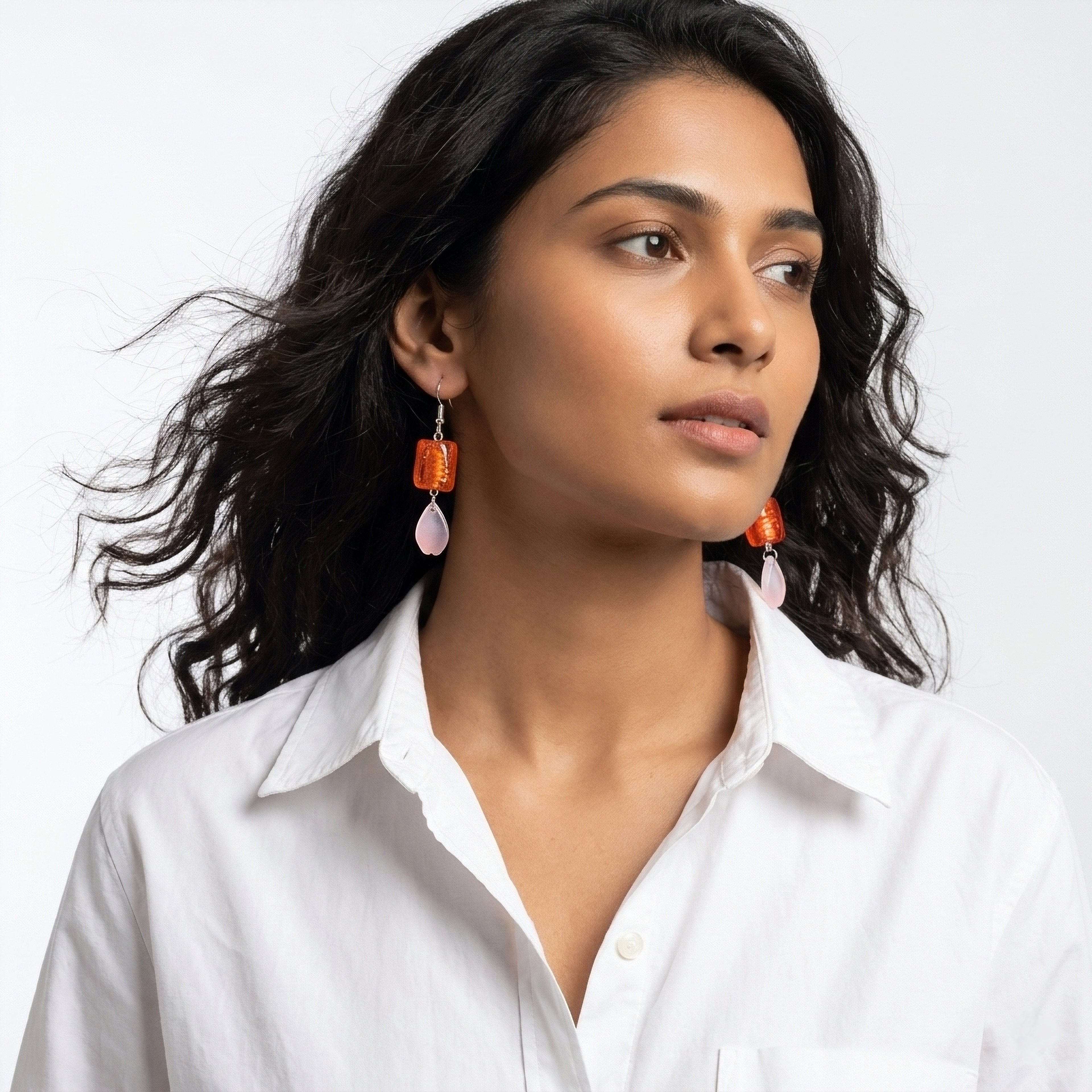 Tangerine + petal earrings ✨
