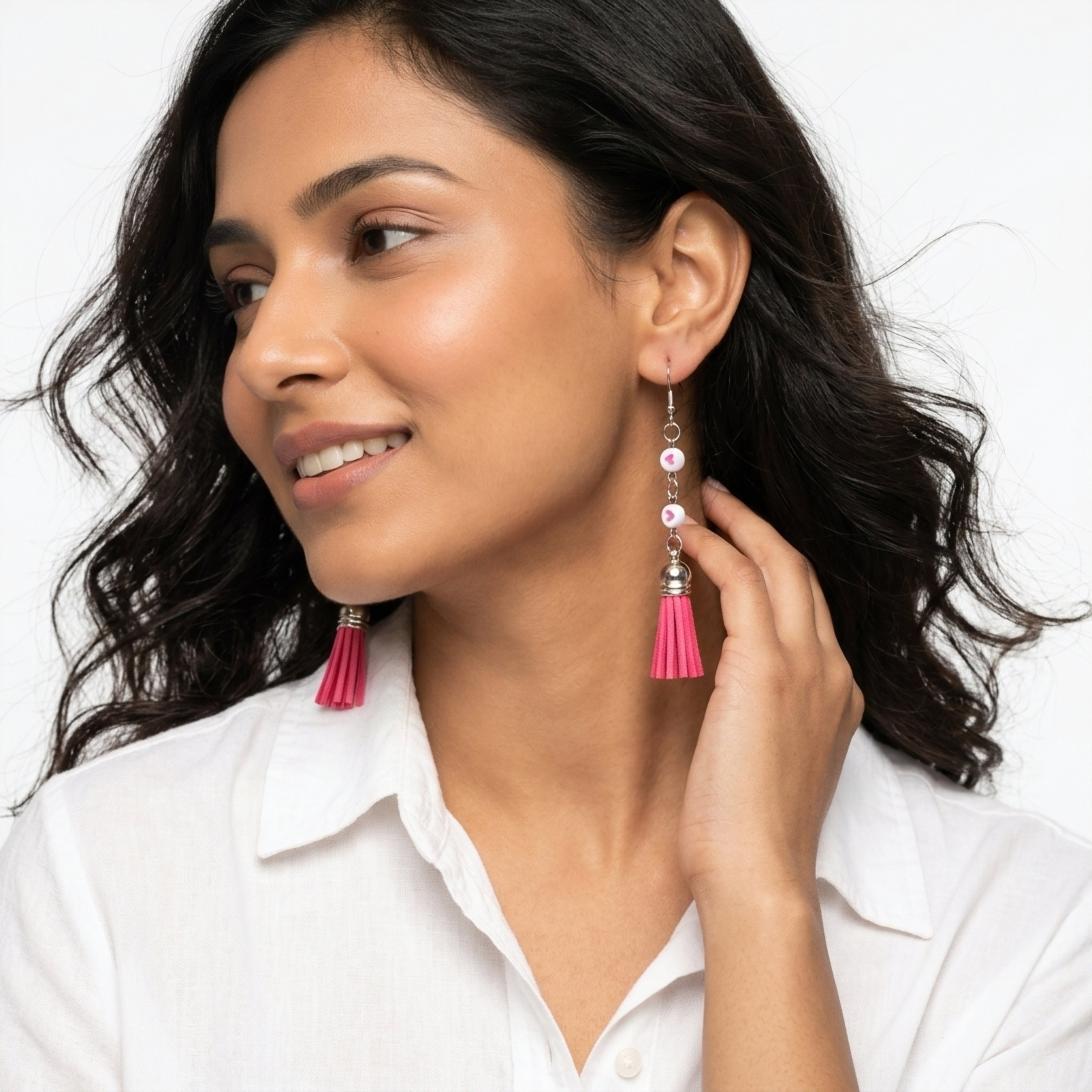 🩷🩷 + pink tassel earrings ✨
