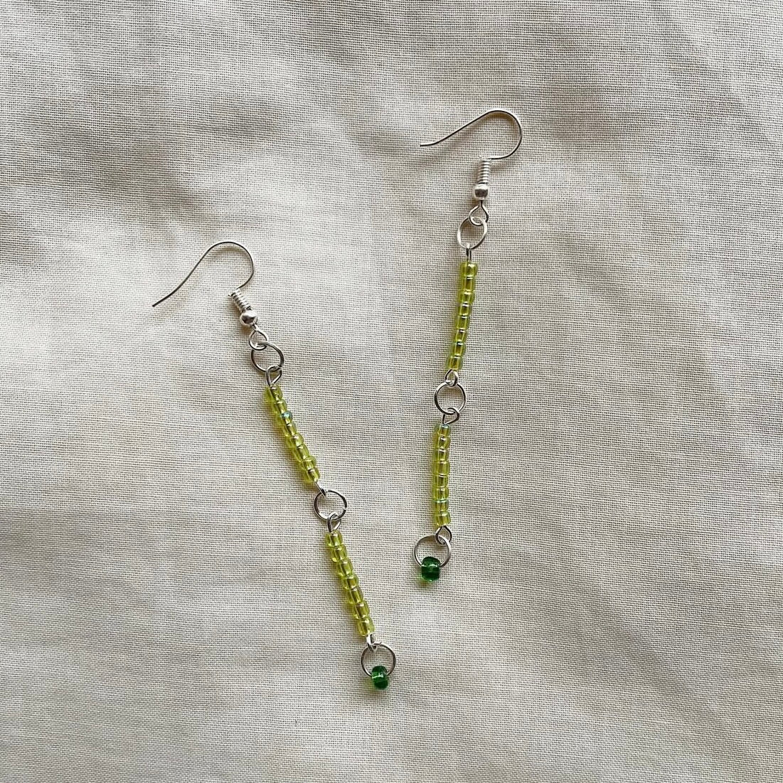 Lime green earrings ✨