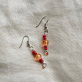 Peach and red earrings ✨